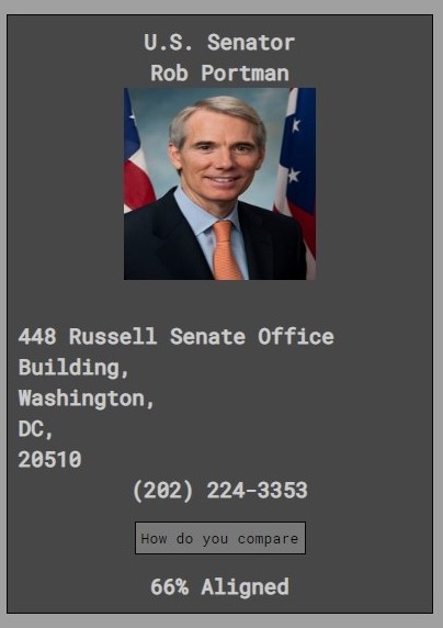 screenshot from voting app